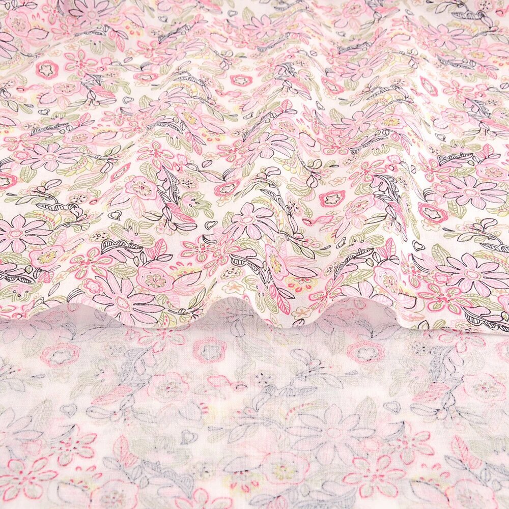 Хлопковая ткань Booksew красная цветочный рисунок p066-1 50x150cm-half meter