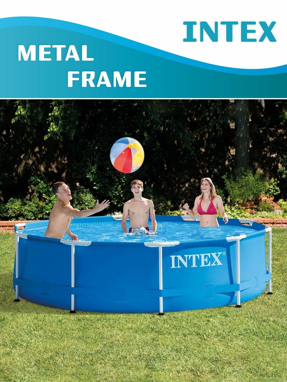 Бассейн каркасный INTEX 28200 Metal Frame 305x76см, круглый, синий — фото 1