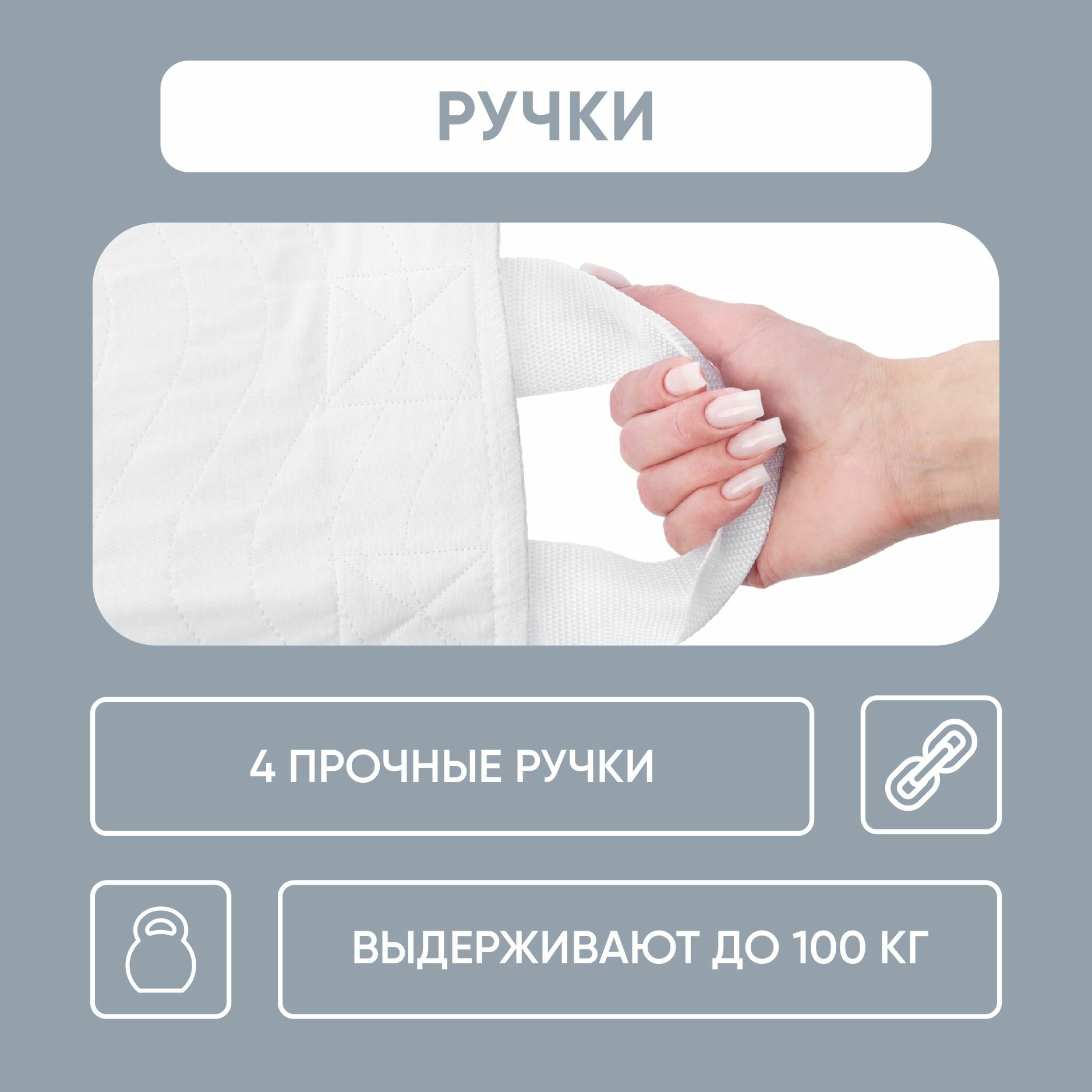 Пеленки Впитывающие Детские Многоразовая впитывающая пеленка с ручками BESIDE волны бело-розовая 80x90 см, хлопок полиэстер ПВХ, клеенка скользящая водонепроницаемая непромокаемая для детей, взрослых