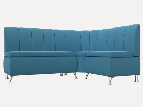 Изображение товара Диван кухонный угловой Кантри, правый угол, 4-местный, размер: 170x88х133см, Рогожка, Амур 10 голубой