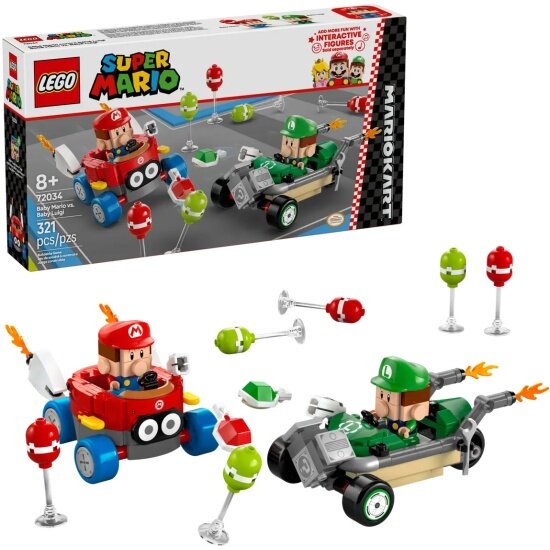 Конструктор Lego Super Mario 72034 Mario Kart   Малыш Марио против Малыша Луиджи