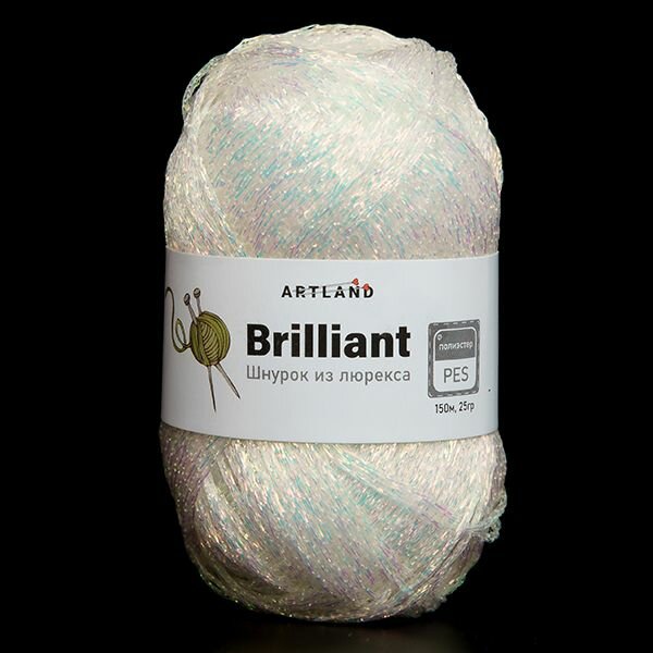 Пряжа для вязания Artland Brilliant 4016 Шнурок из люрекса белый хамелеон 25 гр/150 м 100% полиэстер