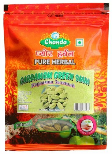 CARDAMOM GREEN 9mm, Chanda (кардамон зеленый 9мм, Чанда), 50 г.