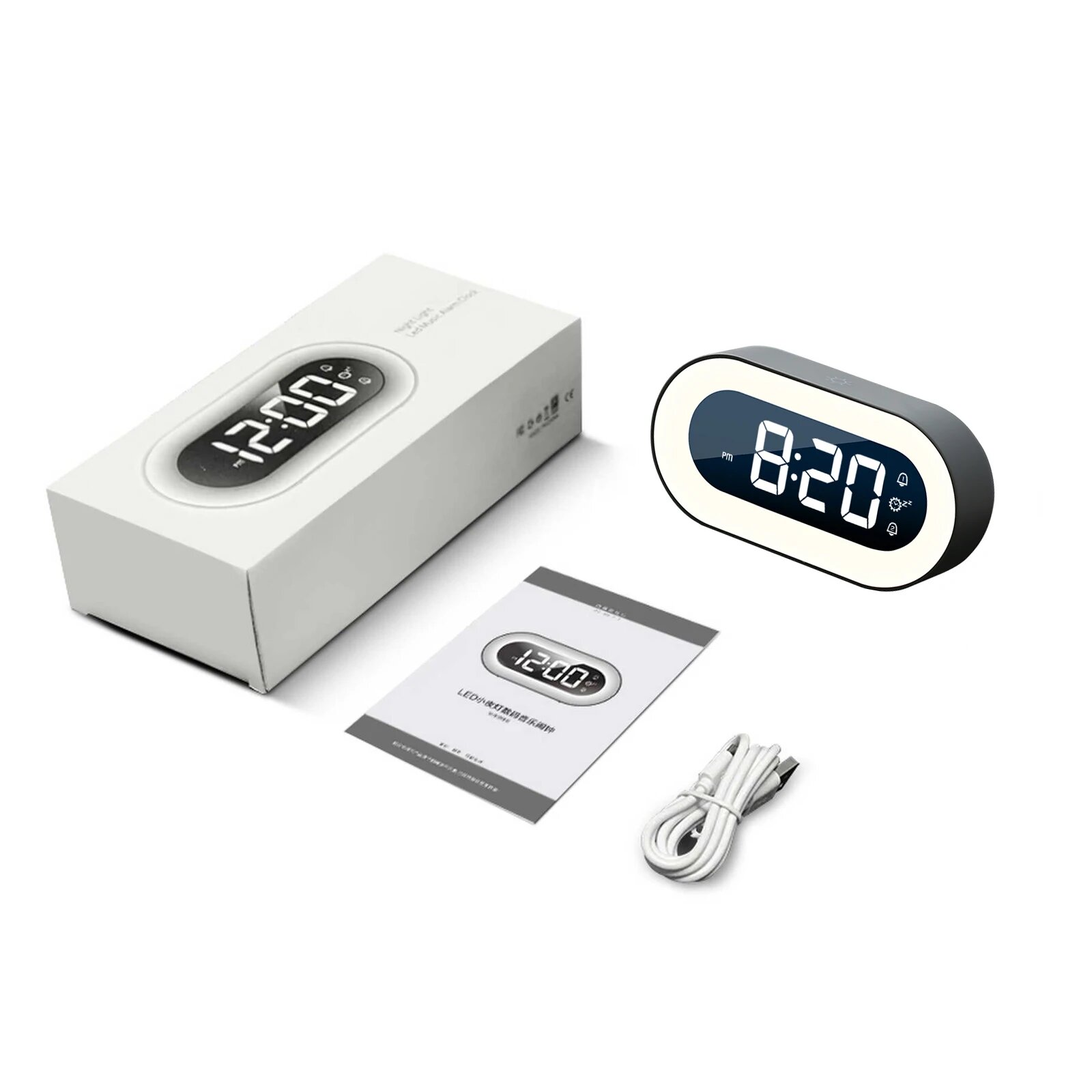 Xiaomi Youpin Голосовой Цифровой Будильник Черный