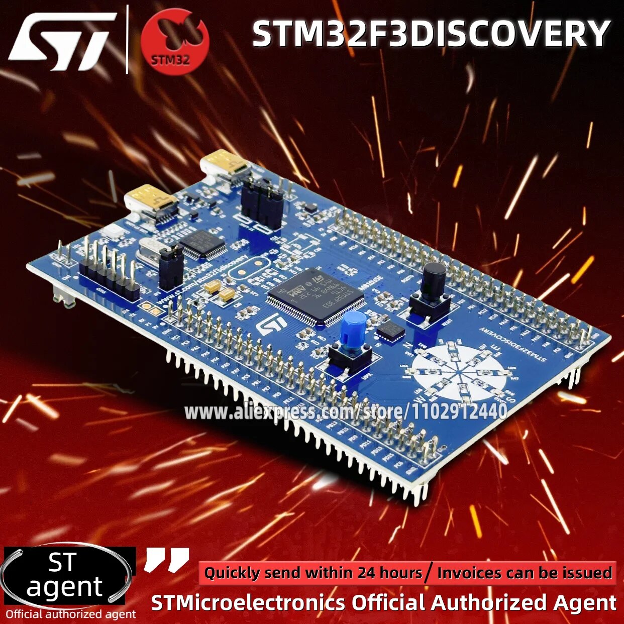 1 шт./лот STM32F3DISCOVERY MCU макетная плата STM32F303VCT6 микроконтроллер оригинальный запас