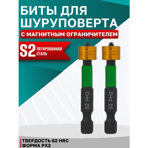 Биты магнитные Best Room для шуруповерта и дрели набор 2шт 215₽