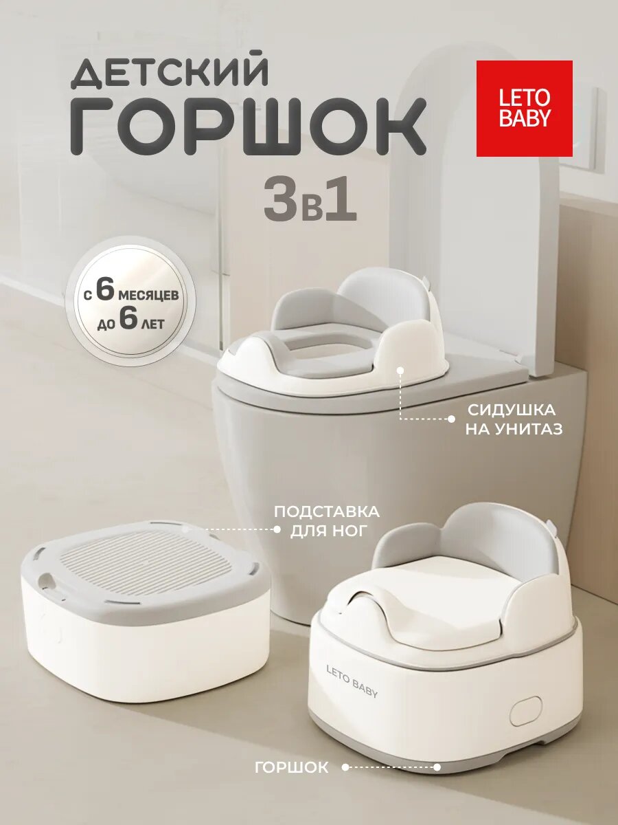 Детский горшок LETOBABY, с анатомической формой, защита от брызг