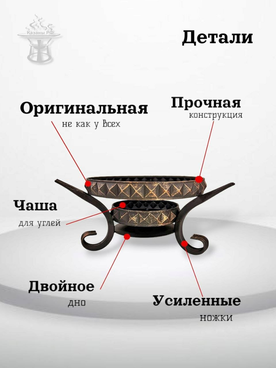 Изображение Подставка под садж Пирамидка, нержавеющая сталь, цвет горчичный
