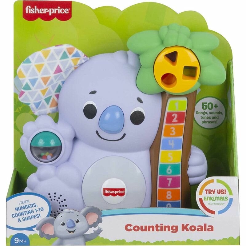 Fisher-Price Linkimals Counting Koala / Интерактивная Электронная Обучающая Цифровая Механическая Игрушка-коала Для Детей В Возрасте От 9 Месяцев И Старше