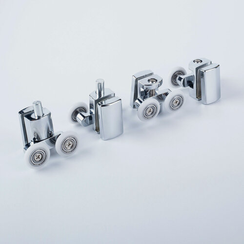 Изображение товара Ролики 2 верхних 2 нижних двойные D=23 мм хром стекло 7-8 мм IDDIS 966D23C8DZ