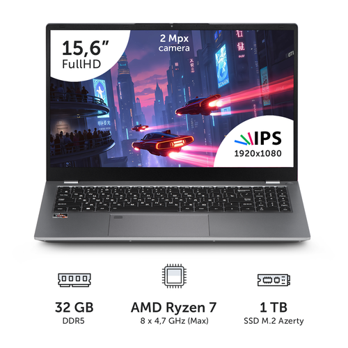 Ноутбук Azerty RBA-4500 156 IPS 1920x1080 Ryzen 7 6800H 8x32GHz 16Gb DDR5 512Gb SSD 54486₽