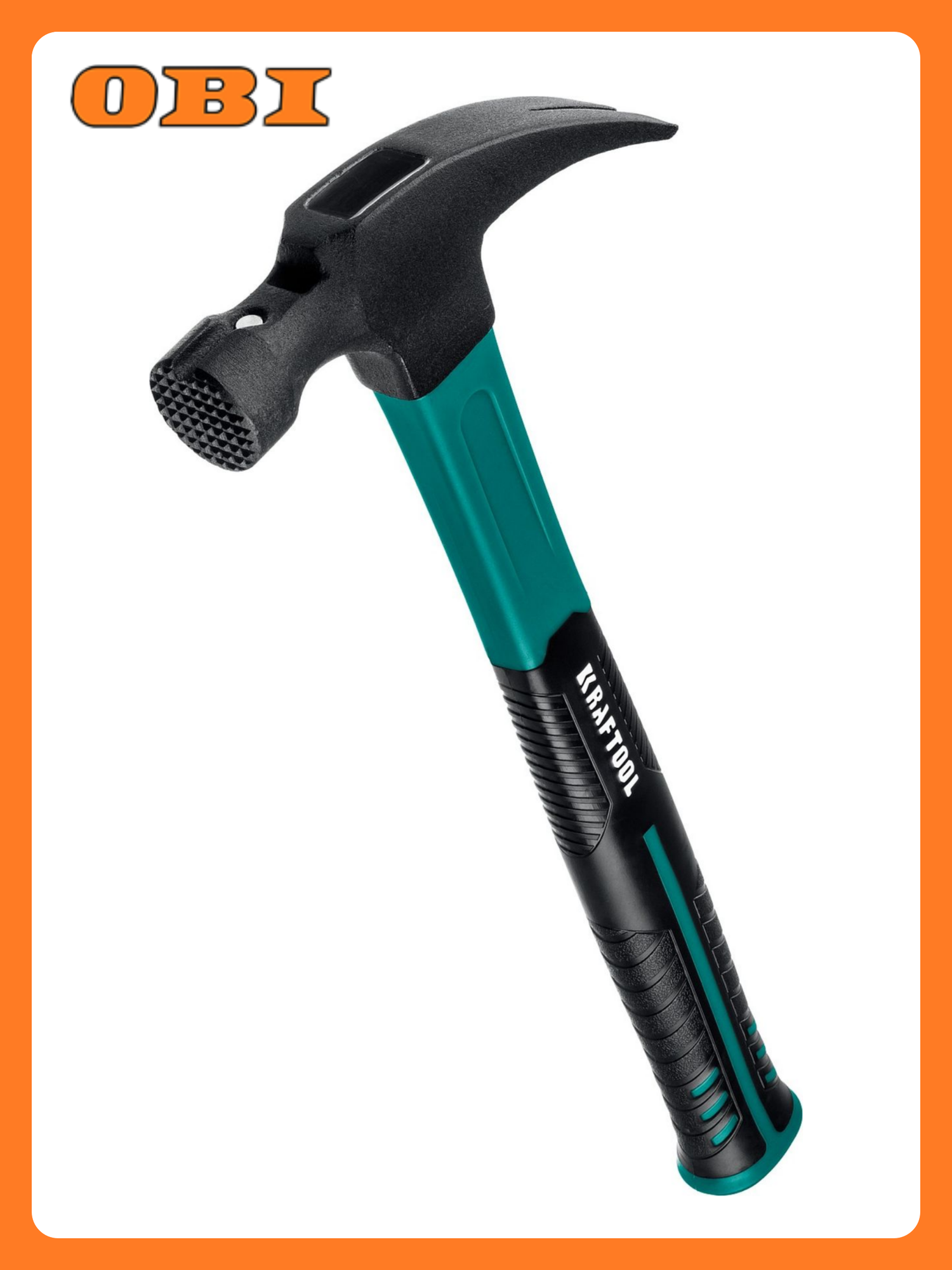 Молоток-гвоздодер Kraftool фибергласовая рукоятка сталь 45 560г