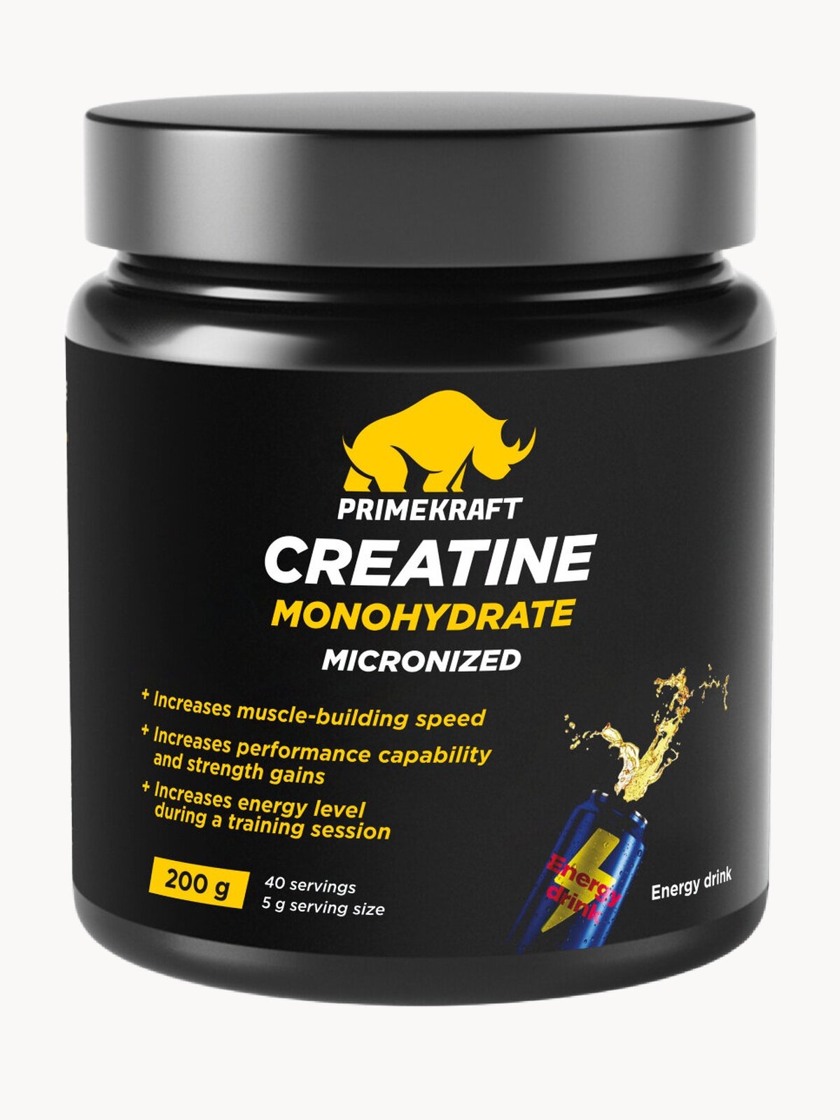 Креатин PRIMEKRAFT Creatine Monohydrate, микронизированный порошок, энергетик, 200гр