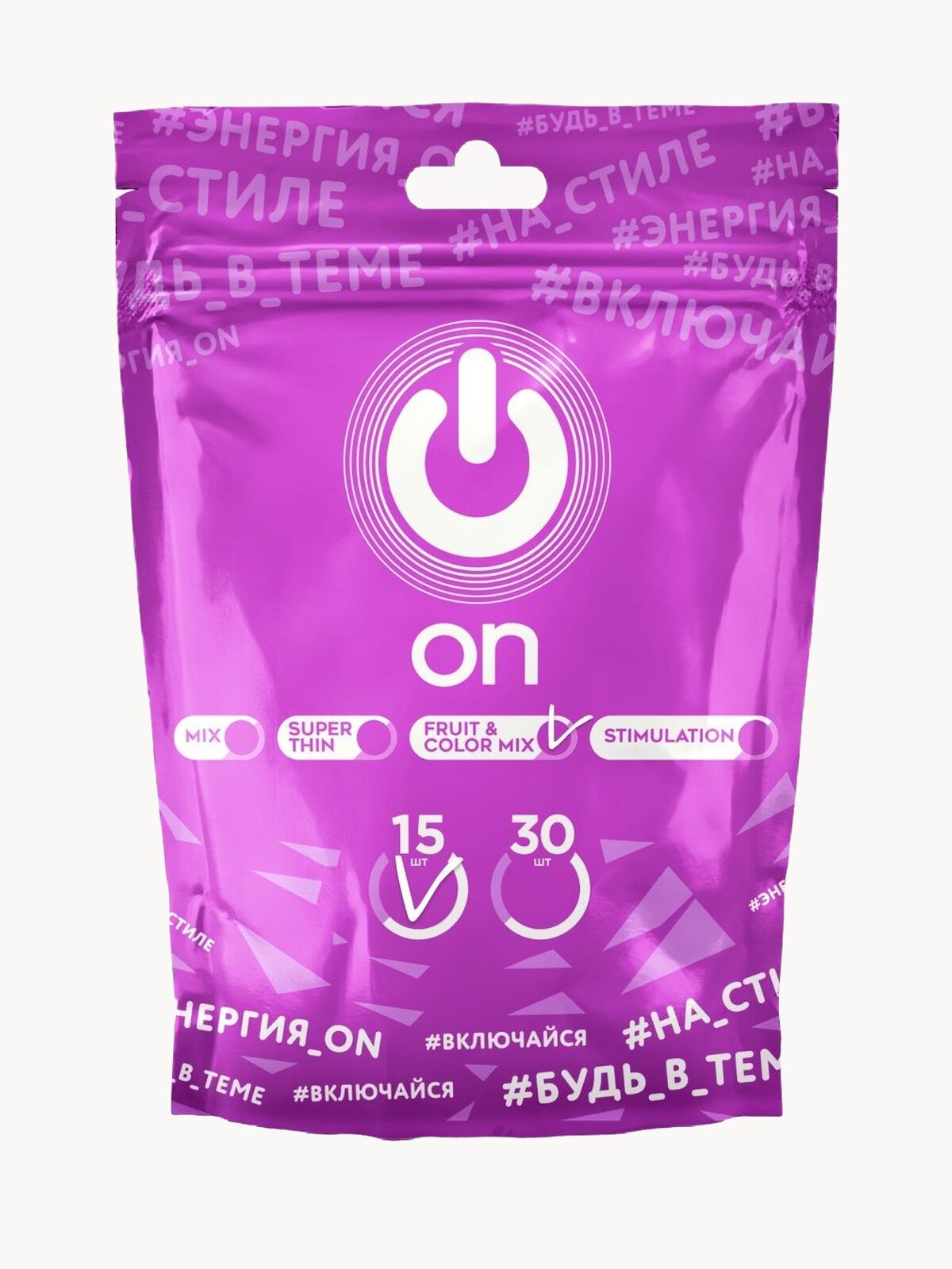 Презервативы ON Mix Pack, микс набор из 5 видов, 15 шт