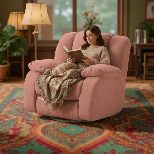 Изображение товара Кресло механический реклайнер Милан розовый для гостиной домашнего кинотеатра салона красоты игровое кресло геймерское кресло современное дача