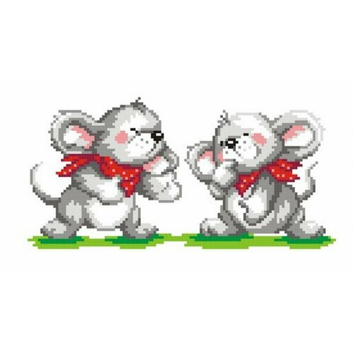 Два мышонка #КН-411 М. П. Студия Набор для вышивания 13 x 24 см Печатный крест кн 411 два мышонка мп студия