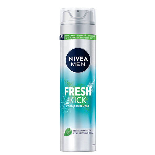 Гель для бритья NIVEA MEN Fresh Kick приятная свежесть с мятой, 200 мл. средства для бритья nivea бальзам после бритья nivea men fresh kick