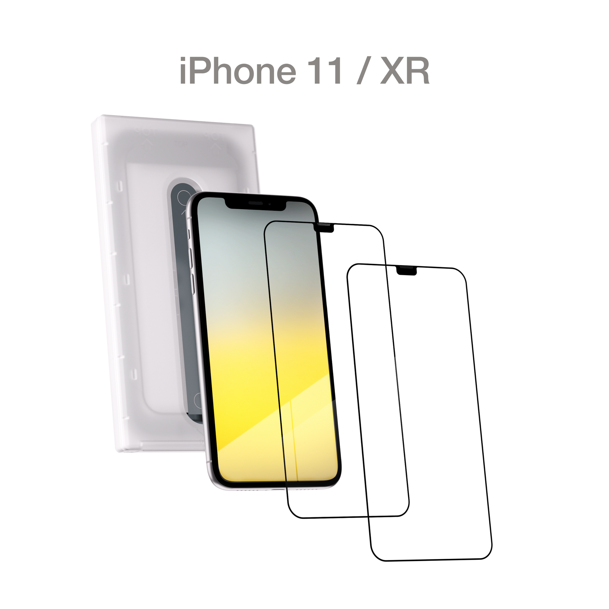 Защитное стекло с аппликатором COMMO (2 шт в комплекте) для Apple iPhone 11 / Apple iPhone Xr, прозрачное