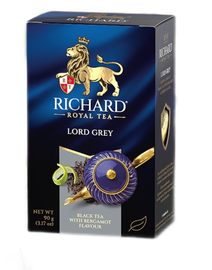Чай Richard "Lord Grey", листовой черный с добавками, 90 гр