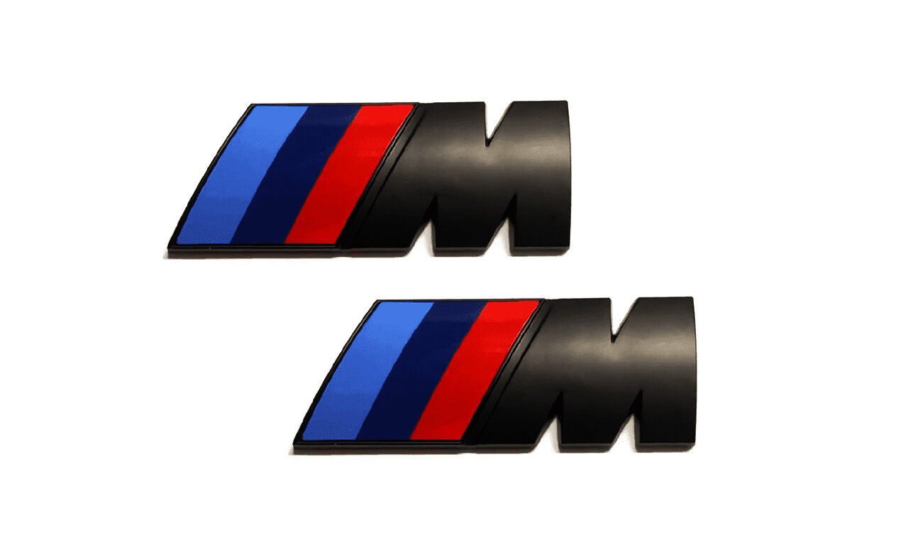 Комплект: эмблема на крыло M-performance для BMW черный мат 2 шт.