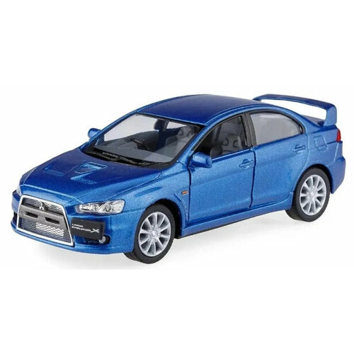 Машинка металлическая Kinsmart 1:36 2008 Mitsubishi Lancer Evolution X (Лансер Эво) KT5329D инерционная, двери открываются / Синий