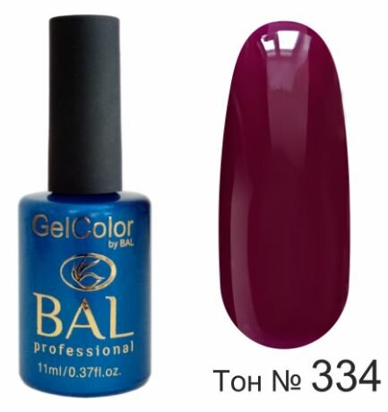 BAL Gel Color №334 Гель-лак каучуковый Баклажанный 11 мл