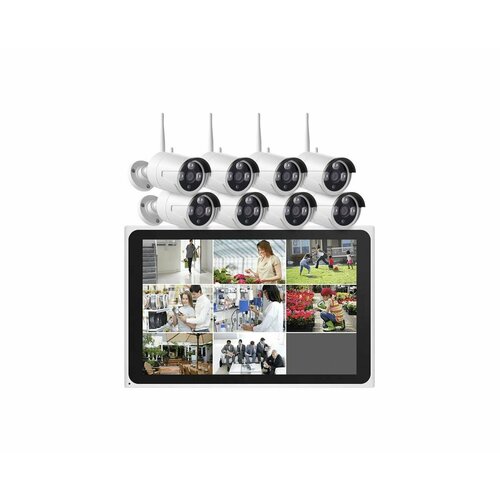Беспроводной набор наблюдения с облаком OktaVision-02-8 Cloud Monitor 2MP I33955BE с 8-ю внешними видеокамерами с монитором 10 3207500₽