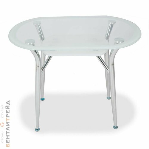 Стеклянный стол Агата белый 105*70