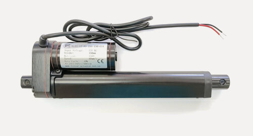 Изображение товара Линейный привод (актуатор) 12 В, длина хода 150 мм, 60 мм/с, до 15 кг (150N), черный