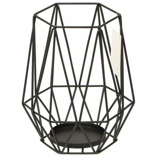 Подсвечник декоративный 1 свеча, 16х13.5 см, черный, Геометрия, Y4-3183