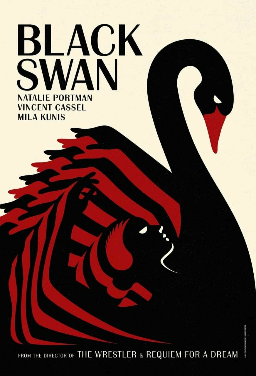Плакат постер на бумаге Черный лебедь (Black Swan 2010г). Размер 60 на 84 см
