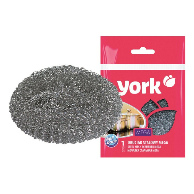 York Губка YORK из нерж. стали Мега 1шт/уп.