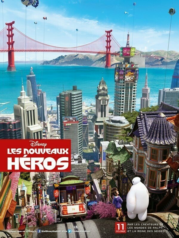 Плакат, постер на бумаге Город героев (Big Hero 6), Дон Холл, Крис Уильямс. Размер 21 х 30 см