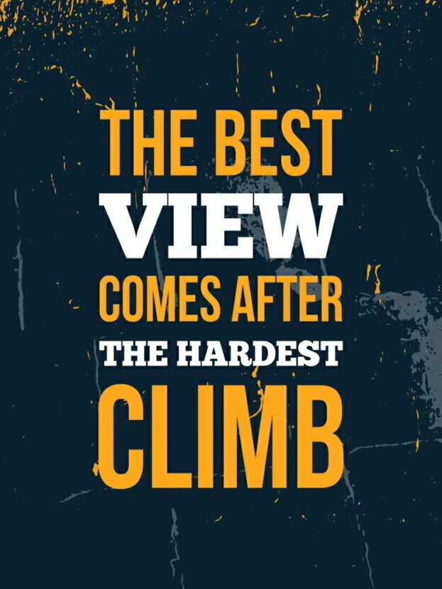 Плакат, постер на бумаге Motivation/The Best View comes after the Hardest Climb/искусство/арт/абстракция/творчество. Размер 21 х 30 см