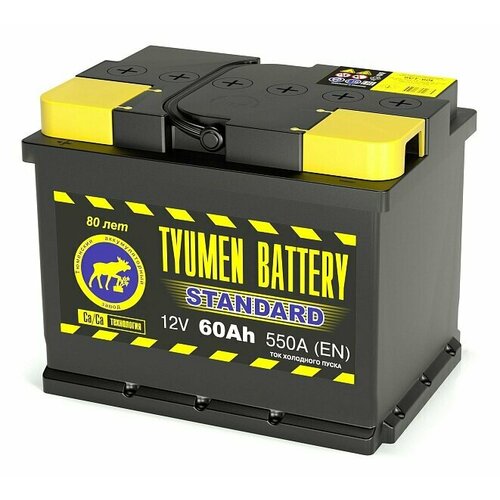 Аккумулятор автомобильный TYUMEN BATTERY STANDARD 6СТ-60 прям. 242x175x190