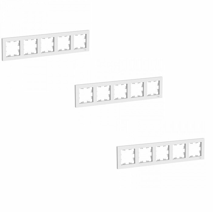 Systeme Electric ATLASDESIGN 5-постовая рамка, универсальная, белый ATN000105 комплект 3 шт