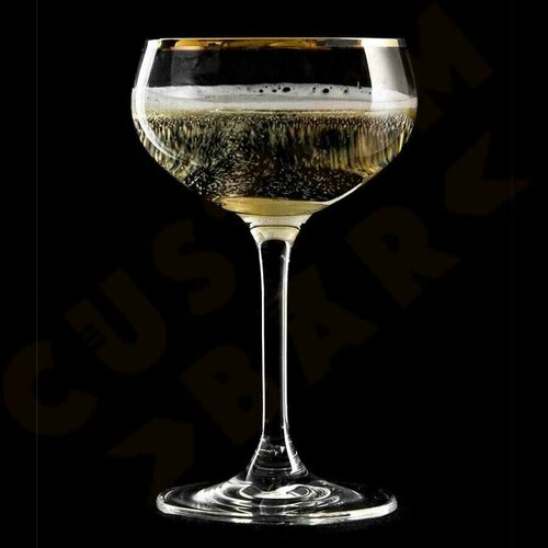 Бокал для шампанского retro gold rim (021025)