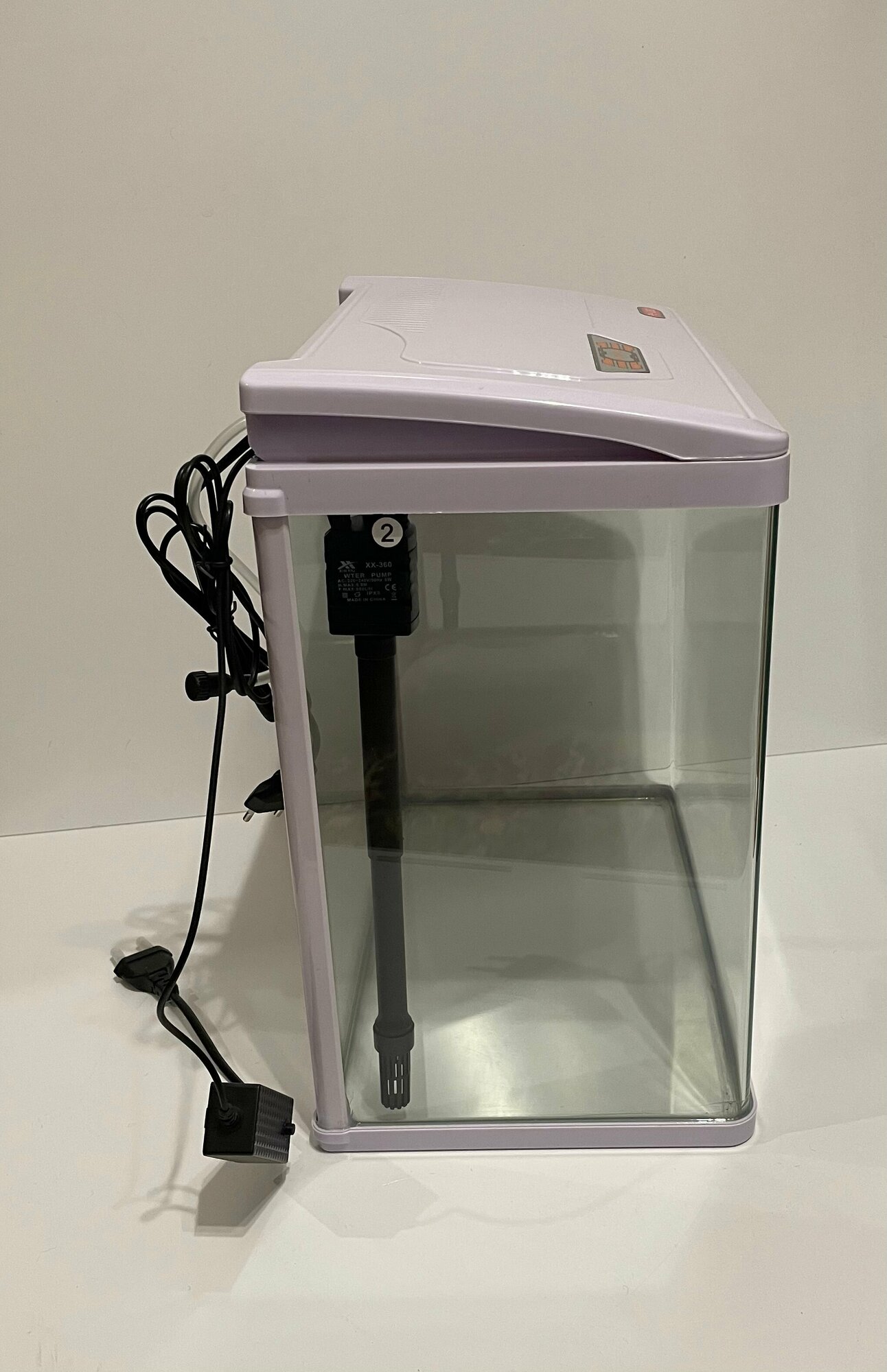 Аквариум PY-380Б, в комплекте: LED-лампа, фильтр, 24 л, белый - фотография № 6