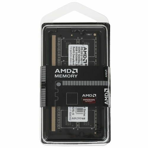 Модуль памяти SODIMM DDR3 8GB AMD 1600MHz, black, Non-ECC, CL11, 1.35V, Retail - фото №12