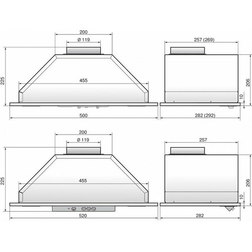 Вытяжка встраиваемая Elikor Врезной блок 52Н-400-П3Д нержавеющая сталь управление ползунковое 1 мотор 979000₽