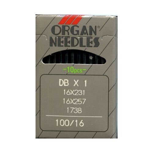 Иглы для промышленных швейных машин ORGAN № 100 для прямострочных, 10 игл (ORGAN. DBx1.100)