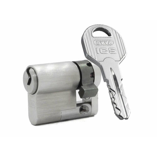 Полуцилиндр EVVA ICS (размер 51х10 мм) - Никель (3 ключа) полуцилиндр evva 3ks размер 51х10 мм латунь 3 ключа