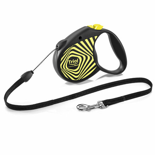 Поводок-рулетка для собак Flexi Life Geometry Yellow S 5м до 12кг, трос