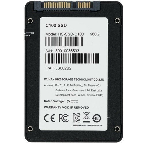 Накопитель SSD 2.5'' HIKVISION C100 960GB SATA 6Gb/s TLC 520/400MB/s IOPS 50K/30K MTBF 2M 7mm - фото №9