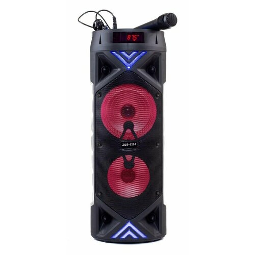 Колонка портативная переносная беспроводная блютуз с микрофоном USB AUX и радиоприемником ВТ 6201 с радио - Акустическая система для ТВ с подсветкой RGB и пультом ДУ и Аукс кабелем в комплекте 535000₽