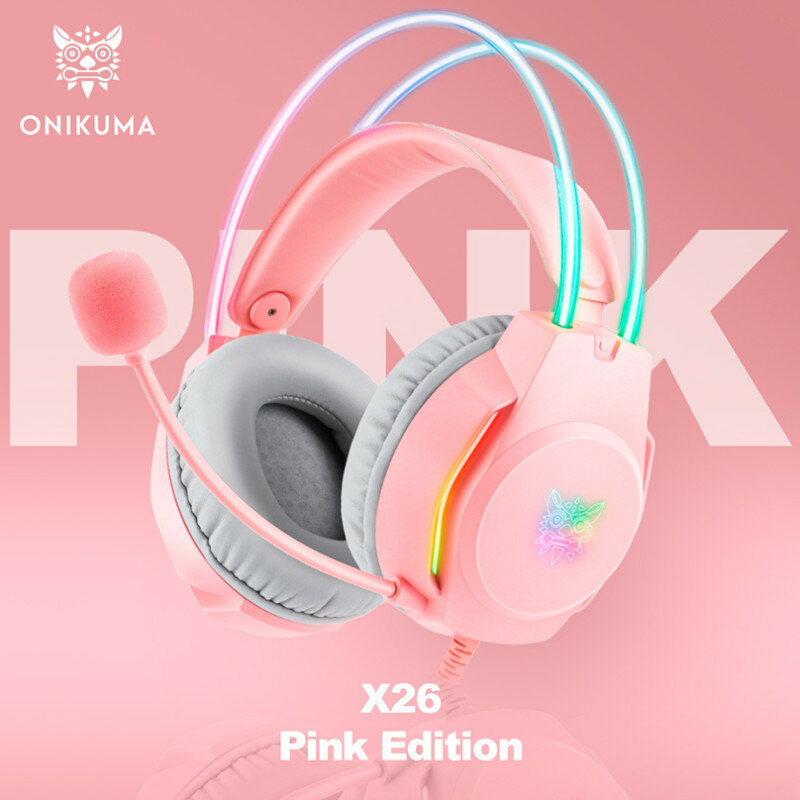 Игровые наушники ONIKUMA X26 Pink Space