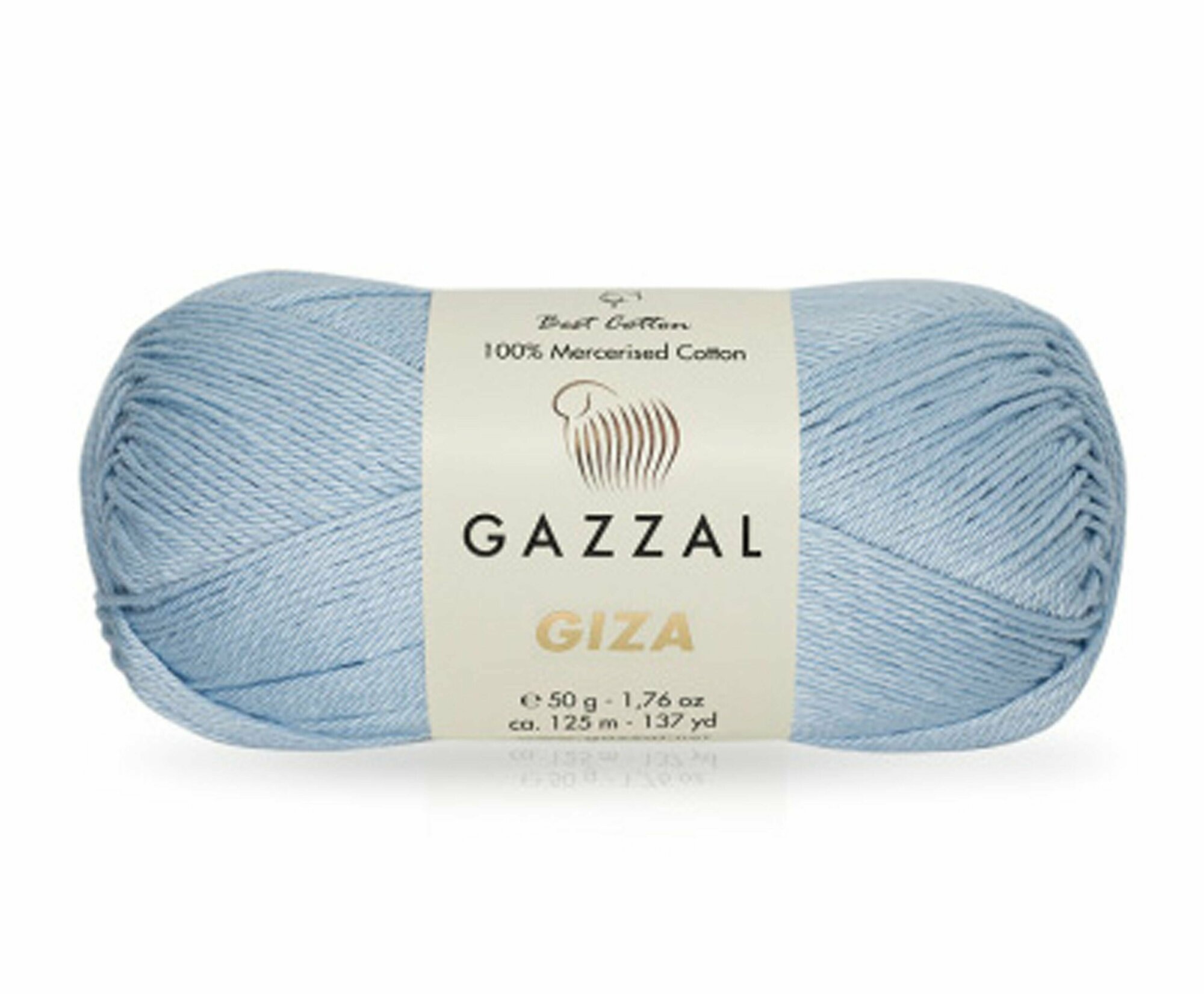 Пряжа Gazzal Giza 100% мерсеризованный хлопок, 50гр, 125м, цвет 2474