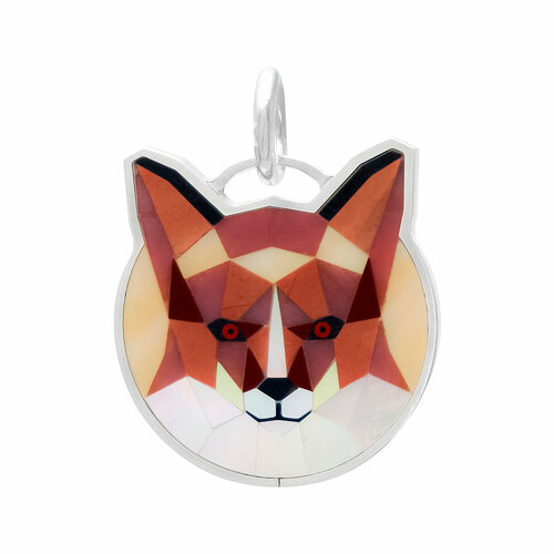 Платежный шарм Artpayments Шарм серебро Мозайка из драгоценных камней Tinkoff Pay, серебро, 925 проба, родонит, лазурит, перламутр, яшма