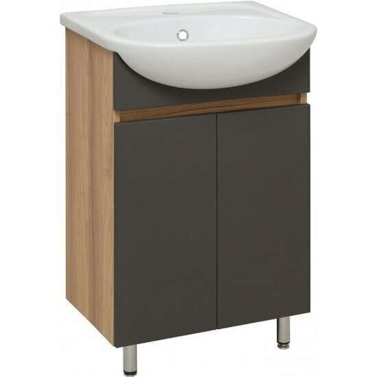 Тумба напольная Runo Руно Лада 50 антрацит под умывальник Уют 50