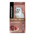 Полнорационный корм сухой для стерилизованных кошек старше 1 года с нежной телятиной Мираторг Extra Meat 10кг - изображение